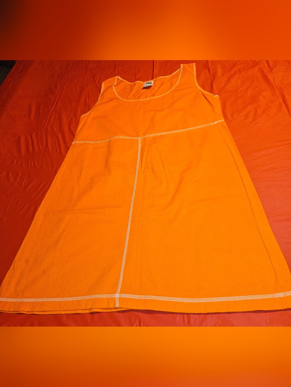 Jag Vintage Orange Sleeveless Dress szMedium 100% Combed Cotton NWOT
